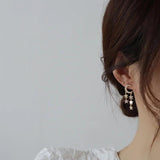 14K Real Long Tassel Temperament Stud Earring Anniversary Jewelry