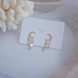 14K Real Long Tassel Temperament Stud Earring Anniversary Jewelry