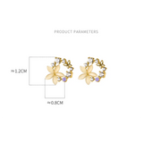 925 Silver Opal Flower Stud Earrings for Women Teen