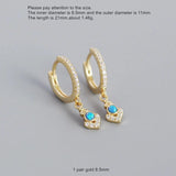925 Silver Opal Star Moon Drop Earring Bohemian Style Woman Girl Ear Jewl