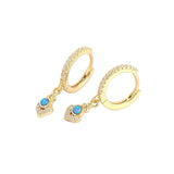 925 Silver Opal Star Moon Drop Earring Bohemian Style Woman Girl Ear Jewl