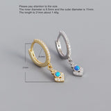 925 Silver Opal Star Moon Drop Earring Bohemian Style Woman Girl Ear Jewl