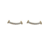 S925 Silver Smiley Face Earrings with Zirconium Diamond Inlay