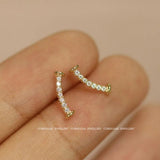 S925 Silver Smiley Face Earrings with Zirconium Diamond Inlay