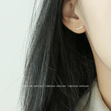 S925 Silver Smiley Face Earrings with Zirconium Diamond Inlay