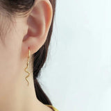Sterling Silver Snake Hoop Earrings Punk Rock Jewelry