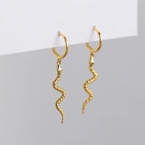 Sterling Silver Snake Hoop Earrings Punk Rock Jewelry