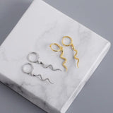 Sterling Silver Snake Hoop Earrings Punk Rock Jewelry