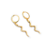 Sterling Silver Snake Hoop Earrings Punk Rock Jewelry