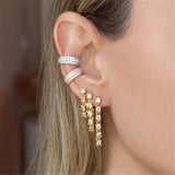 925 Silver Multicolor Zircon Tassel Stud Earrings for Women