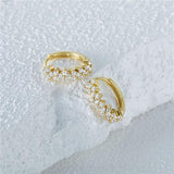 925 Silver CZ Hoop Earrings for Women Minimalist Charm Party Jewelry