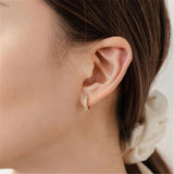 925 Silver CZ Hoop Earrings for Women Minimalist Charm Party Jewelry