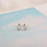 925 Sterling Silver Zircon Crown Stud Earrings