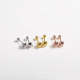 925 Silver Small Crown Zircon Stud Earring