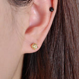 925 Silver Small Crown Zircon Stud Earring