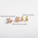 925 Silver Small Crown Zircon Stud Earring
