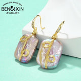Women's Zircon Pearl Earrings Natural Oversized Pearls Stud Earrings