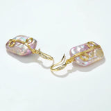 Women's Zircon Pearl Earrings Natural Oversized Pearls Stud Earrings