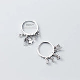Pentagram Tassel Stud Earrings 925 Sterling Silver Jewelry Teen Gift