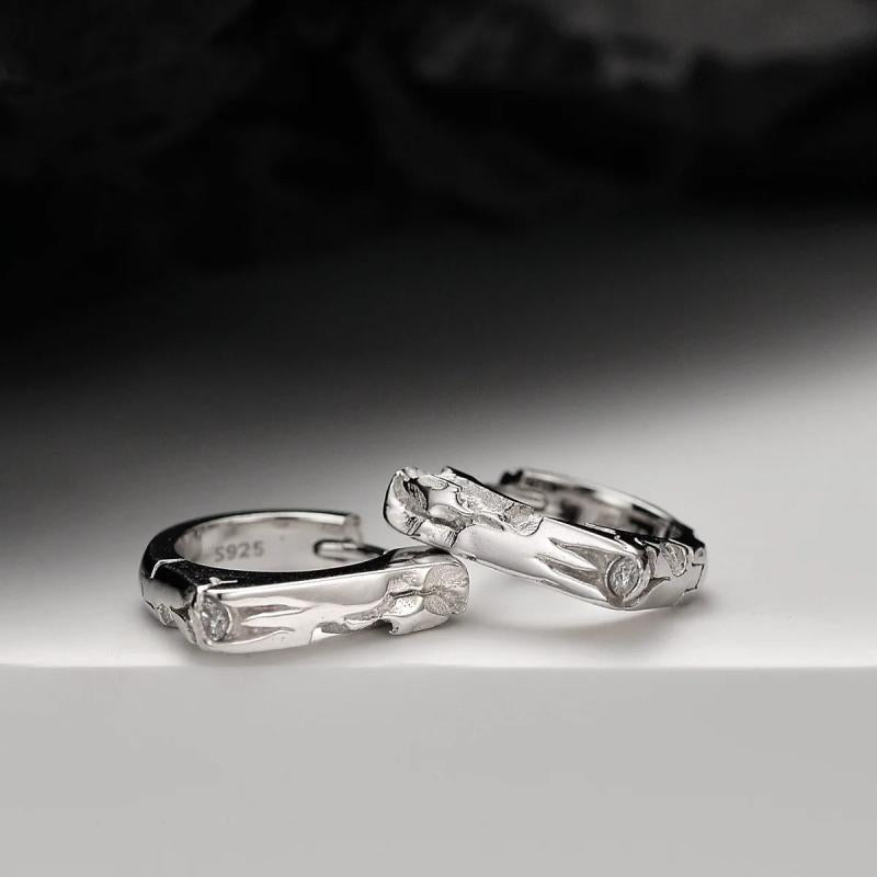S925 Pure Silver Ear Clasp Breeze Zircon Micro Inlaid Irregular Earring