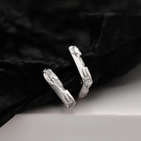 S925 Pure Silver Ear Clasp Breeze Zircon Micro Inlaid Irregular Earring