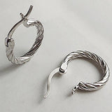 925 Silver Twist Ear Hook Earrings Women's Jewelry