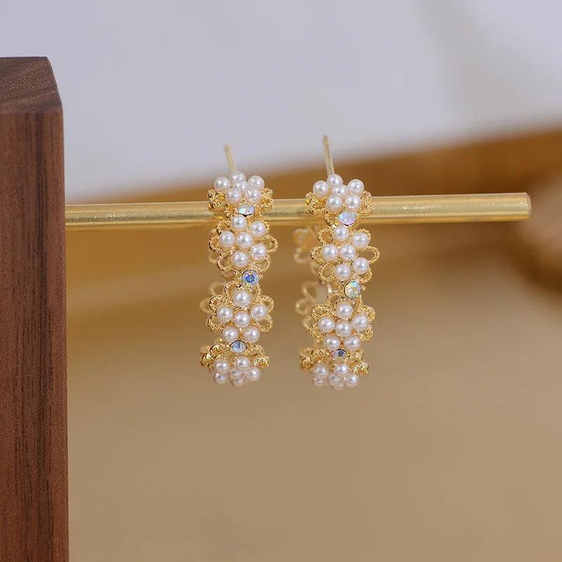 Charm Pearl Stud Earring Wedding Jewelry Pendant Accessories Gift