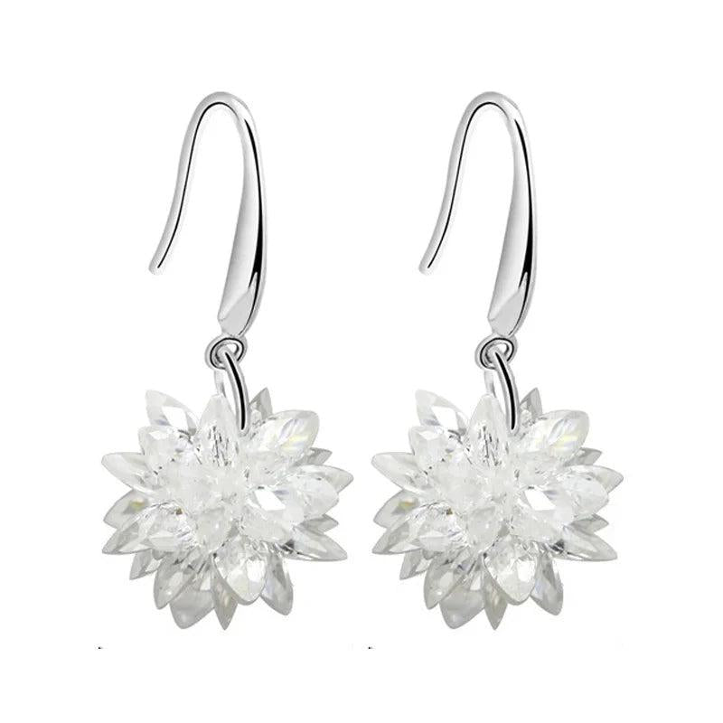 Zircon 925 Sterling Silver Drop Earrings for Wedding Gift