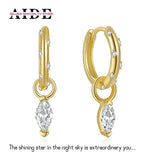 925 Silver Zircon Hoop Earrings For Women Jewelry Brincos