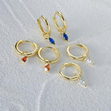925 Silver Zircon Hoop Earrings For Women Jewelry Brincos