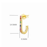 Moonnory Letter J Crystal Wedding Earrings