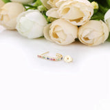 Moonnory Letter J Crystal Wedding Earrings