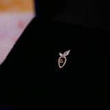S925 Sterling Silver Plated 14k Girl Rabbit Carrot Earrings
