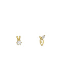 S925 Sterling Silver Plated 14k Girl Rabbit Carrot Earrings