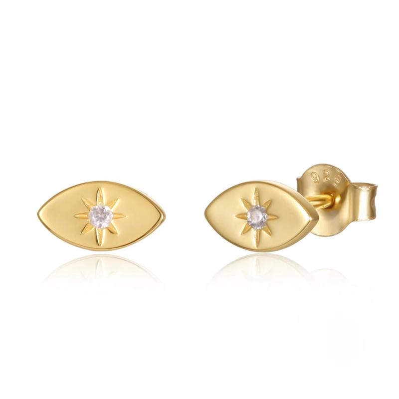 925 Silver Evil Eye Stud Earrings Small Girls Fine Jewelry