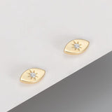 925 Silver Evil Eye Stud Earrings Small Girls Fine Jewelry