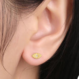 925 Silver Evil Eye Stud Earrings Small Girls Fine Jewelry