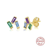 Zircon Stud Earrings 925 Silver Jewelry for Women