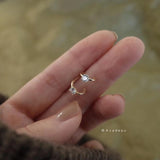 925 Silver Round Shape Stud Earring Women Crystal Piercing Earrings