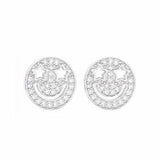 925 Silver Moon & Star Earring, Smile Stud for Women