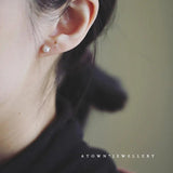 925 Sterling Silver Pearl Stud Earrings Little