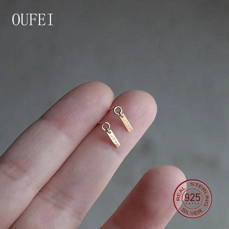 925 Silver Small Stud Earring 18k Plated Girl Gift Jewelry