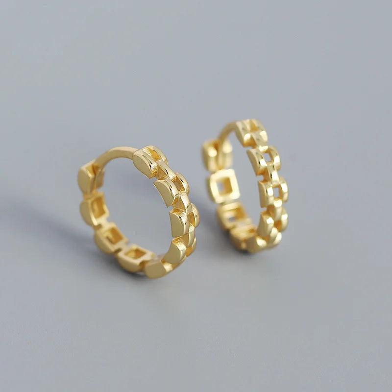 925 Silver Hoop Earrings Women French Delicate Pierced Ear Jewelry