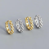 925 Silver Hoop Earrings Women French Delicate Pierced Ear Jewelry