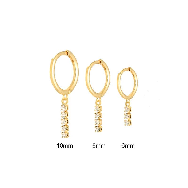925 Silver Zircon Long Line Drop Earring Crystal Tassel Dangle Jewelry