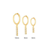 925 Silver Zircon Long Line Drop Earring Crystal Tassel Dangle Jewelry