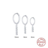 925 Silver Zircon Long Line Drop Earring Crystal Tassel Dangle Jewelry