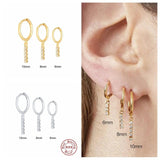 925 Silver Zircon Long Line Drop Earring Crystal Tassel Dangle Jewelry