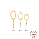 925 Silver Zircon Long Line Drop Earring Crystal Tassel Dangle Jewelry