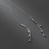 925 Sterling Silver Earrings Small Zircons Snake Bone Chain Ear Line